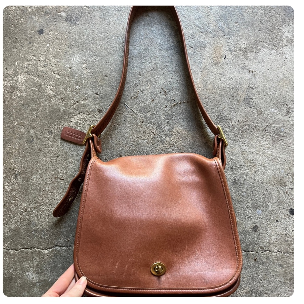 Coach Stewardess Tan Leather Vintage Bag